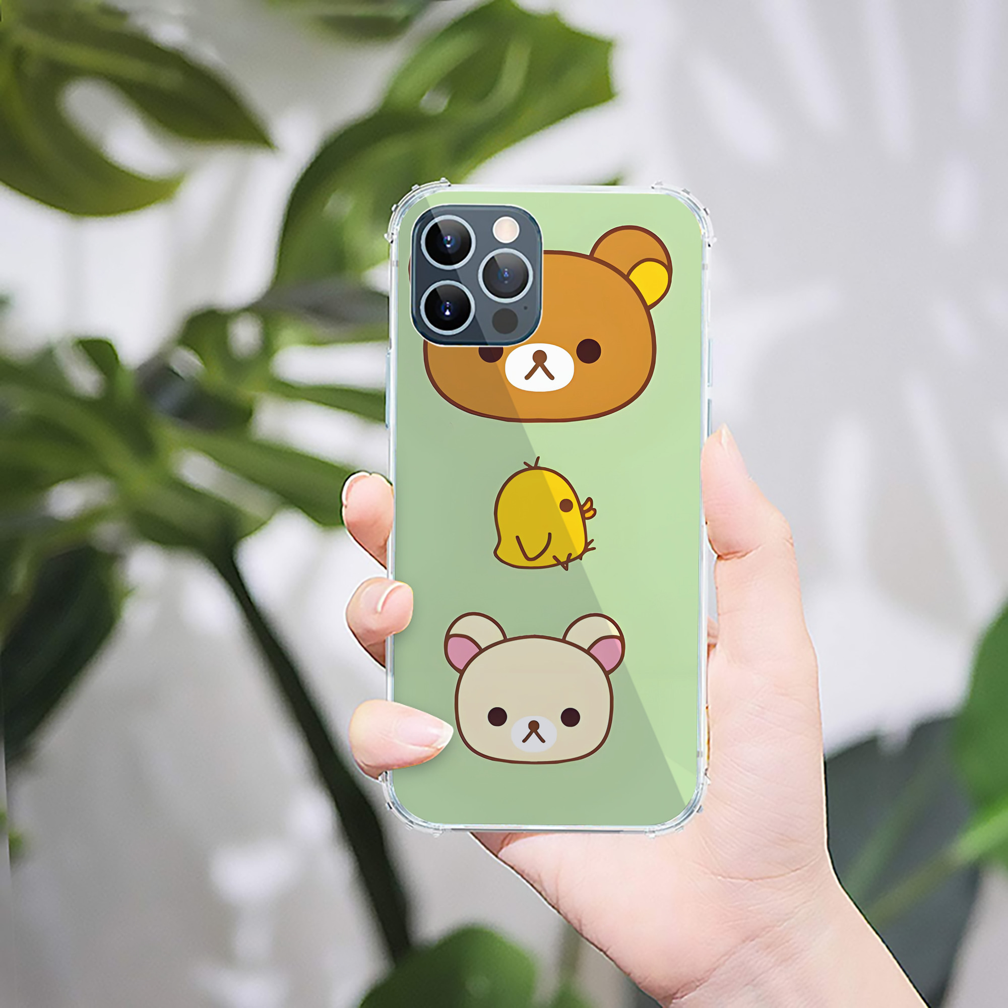 （画像用） リラックマ リラックマ キイロイトリ Rilakkuma Korilakkuma Kiiroitori 【iPhone 12シリーズ対応】透明スマホケース（クリアソフトケース）